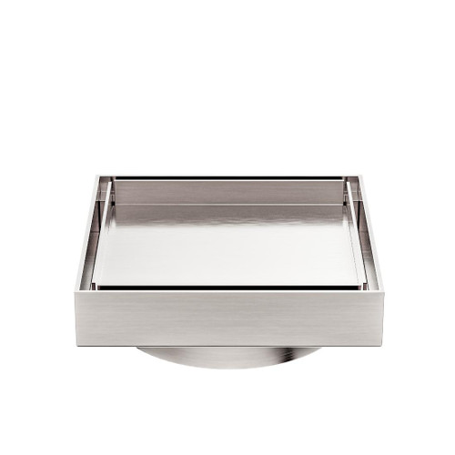 Floor Waste 130mm Square Tile Insert Brushed Nickel 100mm Outlet