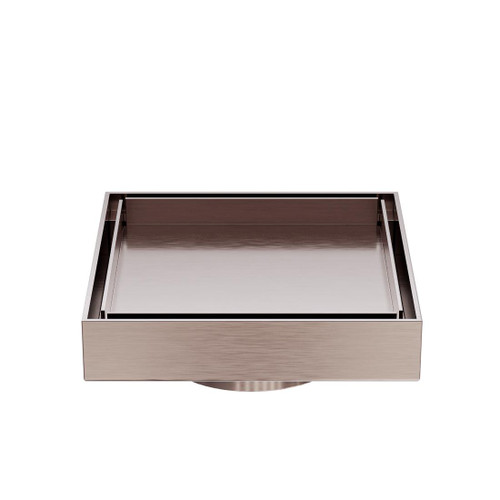 Floor Waste 130mm Round Tile Insert Brushed Bronze 80mm Outlet