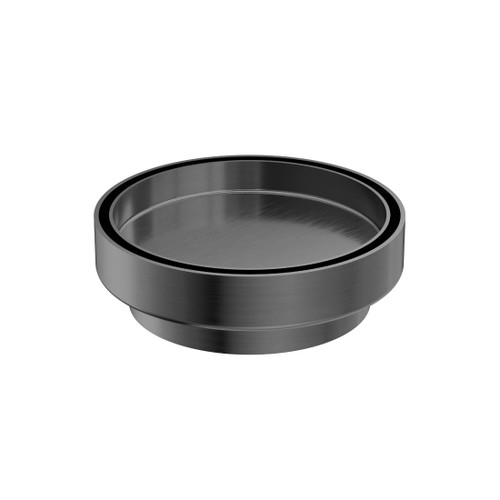 Floor Waste 130mm Round Tile Insert Gun Metal 100mm Outlet