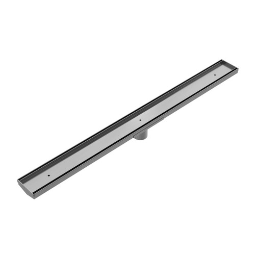 Floor Grate Gun Metal 50mm Outlet With Hole Saw Tile Insert V Channel