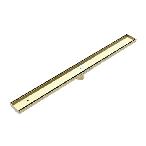 Floor Grate Brushed Gold 50mm Outlet With Hole Saw Tile Insert V Channel