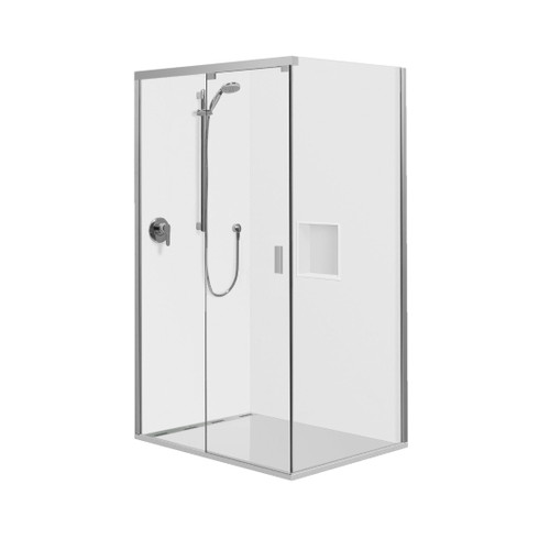 Acura 2 Wall Shower 1400 x 1000mm Left Hand Drain Sliding Door