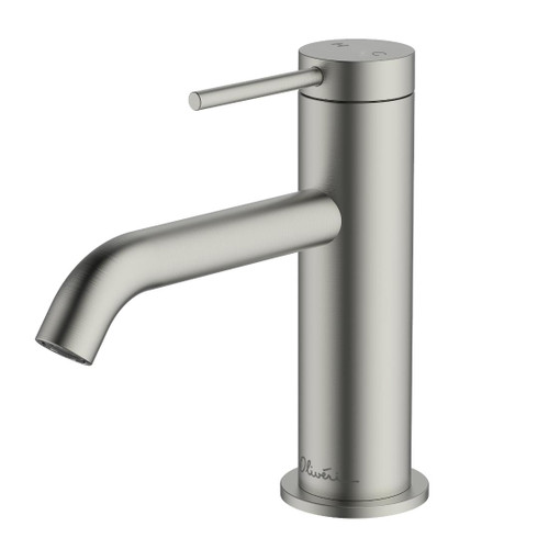 Venice Curved Basin Mixer Brushed Nickel Lead Free