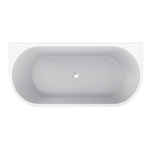 Mode Oval Free Standing Bath 1700mm Oval Back To Wall Bath With Overflow And Waste Matte White