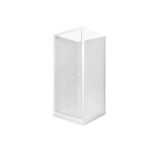 Sapphire Pivot Shower 1000 x 1000 White Flat Wall Rear Waste