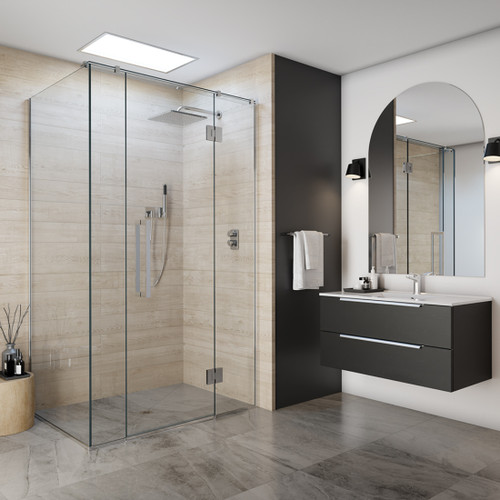 Acclaim Tile Shower 2 Sided Recessed Centre Waste Chrome 900 x 900mm