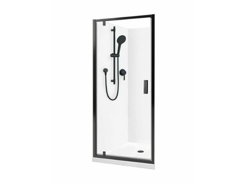 Valencia Elite Alcove Shower Black Flat Wall Centre Waste 900 x 900mm 706759A-BL