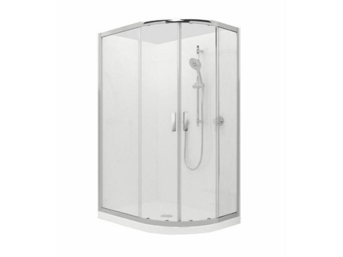 Valencia Elite Shower Round Sliding 12 x 9 White Fl RH Centre Waste 706767A-0