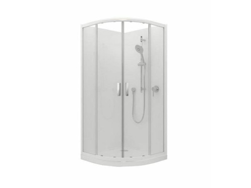 Valencia Elite Shower Round 1 x 1 White Corner Contour Centre Waste 706768A-0