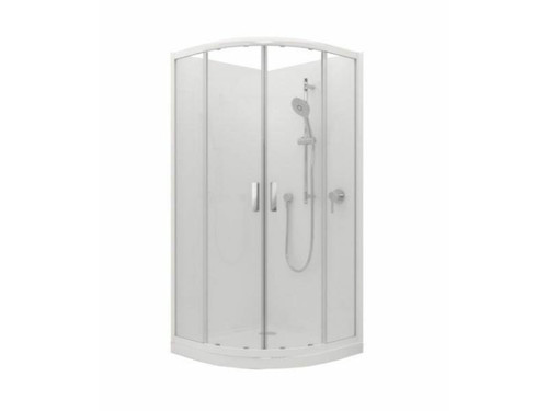 Valencia Elite Shower Round Sliding 1 x 1 White Tile Centre Waste 706825A-0