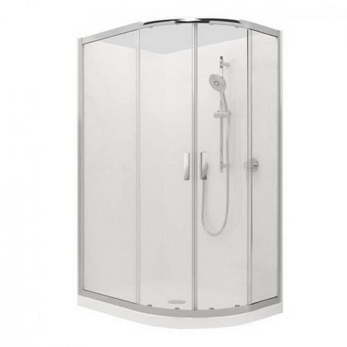 Valencia Elite Shower Suite Round Sliding 12 x 9 Black Left Hand Centre Waste 706764A-BL