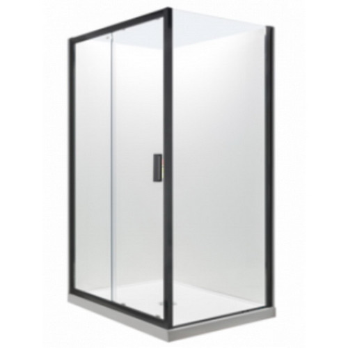 Valencia Elite Shower Suite Square Sliding 12 x 9 Black Left Hand Centre Waste 706796A-BL