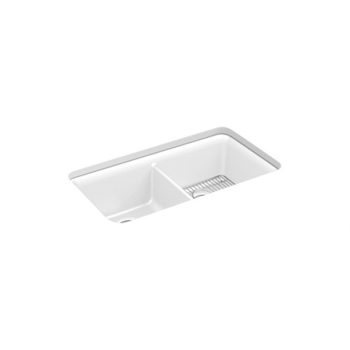 Cairn Undermount Kitchen Sink Equal Double 851mm Matte White