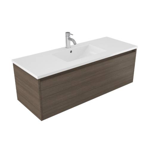 Fucina Vanity Wall 1210 1 Taphole Vitreous China Top 1 Drawer Charred Oak Organic