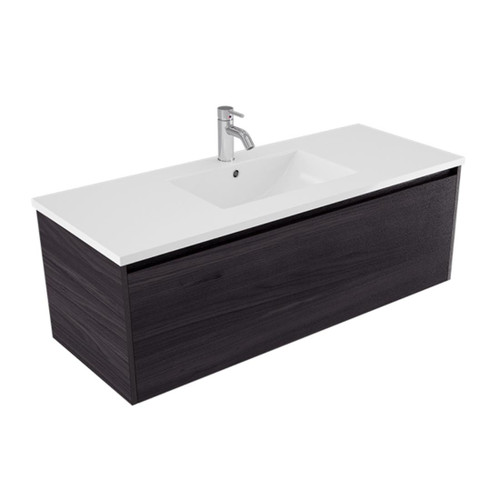 Fucina Vanity Wall 1210 1 Taphole Vitreous China Top 1 Drawer Fiordland Elm Wilderness