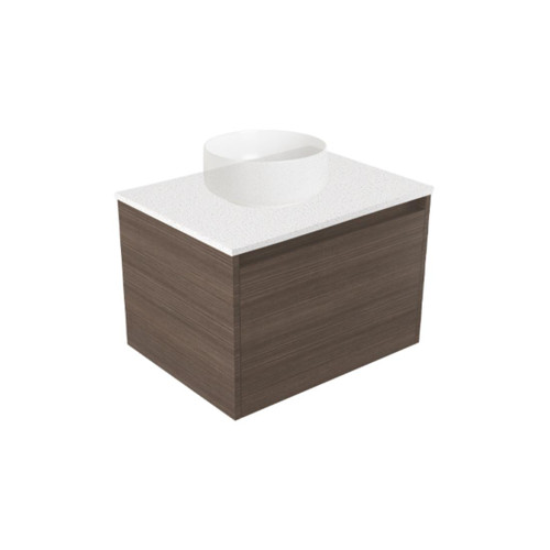 Fucina Vanity Wall 600 Motion E Stone Top 1 Drawer Charred Oak Organic