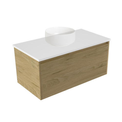 Fucina Vanity Wall 890 White E Stone Top 1 Drawer French Oak Velvet