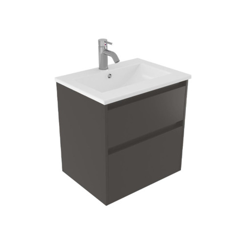 Fucina Vanity Wall 600 1 Taphole Vitreous China Top 2 Drawer Bullet