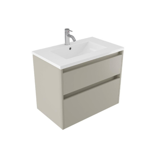Fucina Vanity Wall 760 1 Taphole Vitreous China Top 2 Drawer Dawn Grey