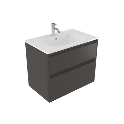 Fucina Vanity Wall 750 1 Taphole Polymarble Top 2 Drawer Bullet