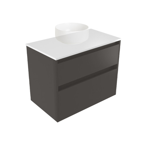 Fucina Vanity Wall 750 White E Stone Top 2 Drawer Bullet