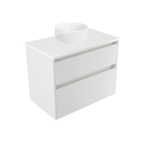 Fucina Vanity Wall 740 Motion E Stone Top 2 Drawer Dezigna White Gloss