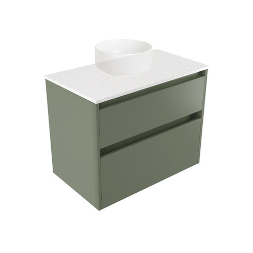 Fucina Vanity Wall 750 Motion E Stone Top 2 Drawer Green Slate