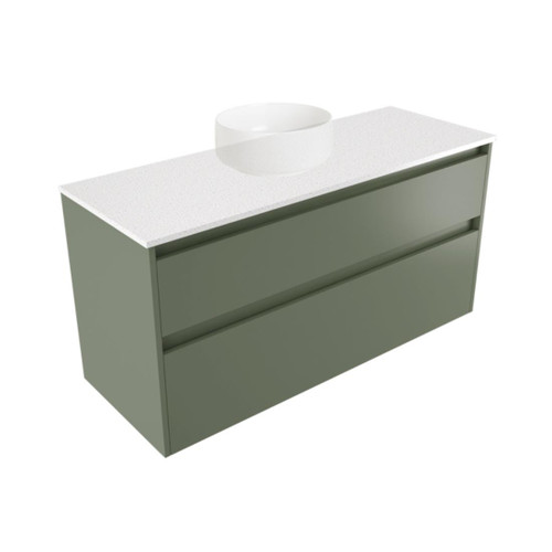 Fucina Vanity Wall 1190 Motion E Stone Top 2 Drawer Green Slate