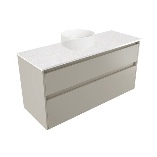 Fucina Vanity Wall 1190 Motion E Stone Top 2 Drawer Dawn Grey