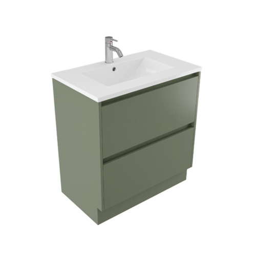 Fucina Vanity Floor 760 1 Taphole Vitreous China Top 2 Drawer Green Slate