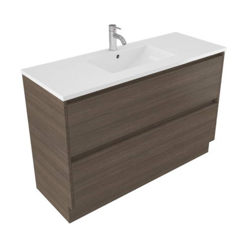 Fucina Vanity Floor 1210 1 Taphole Vitreous China Top 2 Drawer Charred Oak Organic
