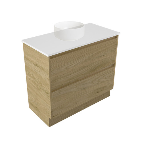 Fucina Vanity Floor 890 White E Stone Top 2 Drawer Dezigna French Oak Velvet