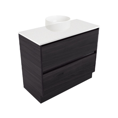 Fucina Vanity Floor 890 Motion E Stone Top 2 Drawer Dezigna Fiordland Elm Wilderness