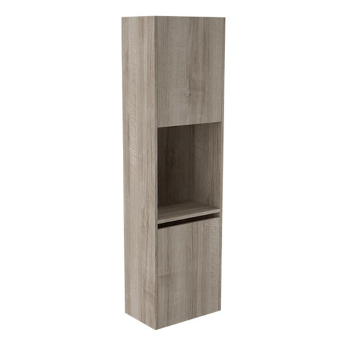 Fucina Cabinet Wall Tall Left Hand 2 Door 450 x 350 x 1600mm Ashen Walnut Timberland