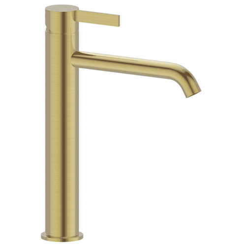 Due Basin Mixer 316 Stainless Steel Extended Brushed Brass Lead Free