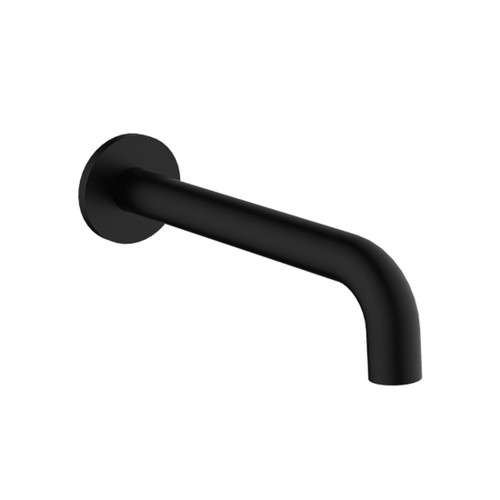 Lente Wall Basin/Bath Spout 200mm Black Lead Free