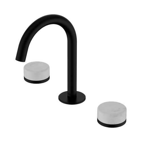 Serenity Basin Set Arc Spout With Carrara Handle Matte Black