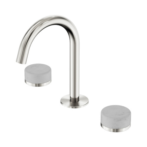 Serenity Basin Set Arc Spout With Carrara Handle Brushed Nickel