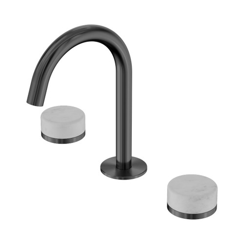 Serenity Basin Set Arc Spout With Carrara Handle Gun Metal