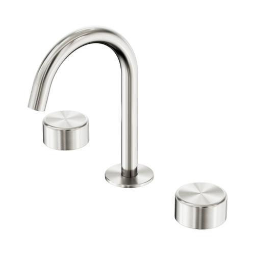 Serenity Basin Set Arc Spout With Metal Handle Brushed Nickel