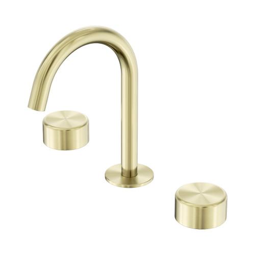 Serenity Basin Set Arc Spout With Metal Handle Brushed Gold