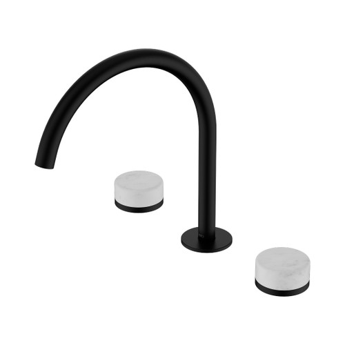 Serenity Bath/Kitchen Set Arc Spout With Carrara Handle Matte Black