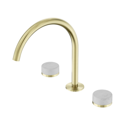 Serenity Bath/Kitchen Set Arc Spout With Carrara Handle Brushed Gold