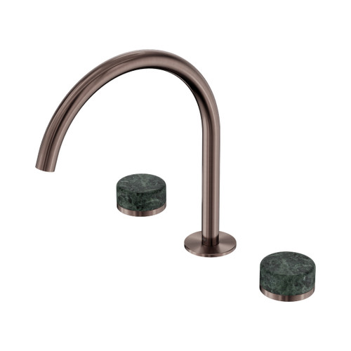 Serenity Bath/Kitchen Set Arc Spout With Verde Alpi Handle Brushed Bronze