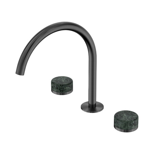 Serenity Bath/Kitchen Set Arc Spout With Verde Alpi Handle Gun Metal