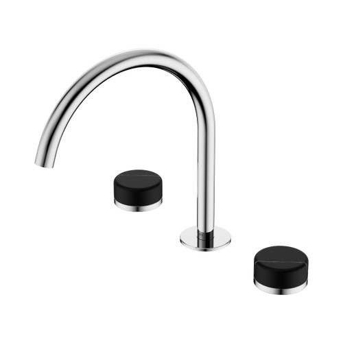 Serenity Bath/Kitchen Set Arc Spout With Marquina Black Handle Chrome
