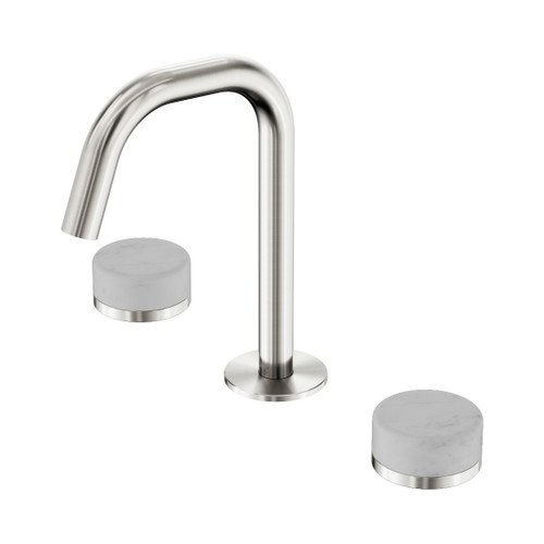 Serenity Basin Set Edge Spout With Carrara Handle Brushed Nickel