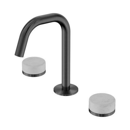 Serenity Basin Set Edge Spout With Carrara Handle Gun Metal