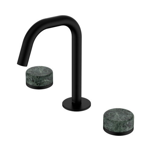 Serenity Basin Set Edge Spout With Verde Alpi Handle Matte Black