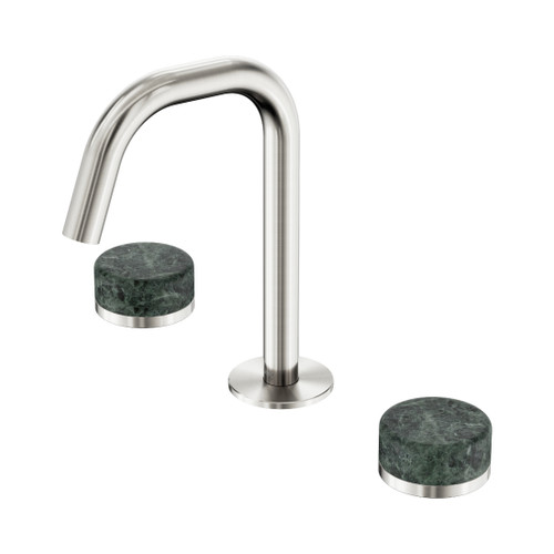 Serenity Basin Set Edge Spout With Verde Alpi Handle Brushed Nickel